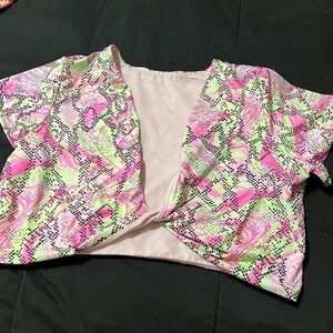 ASOS snake print twist front swim top